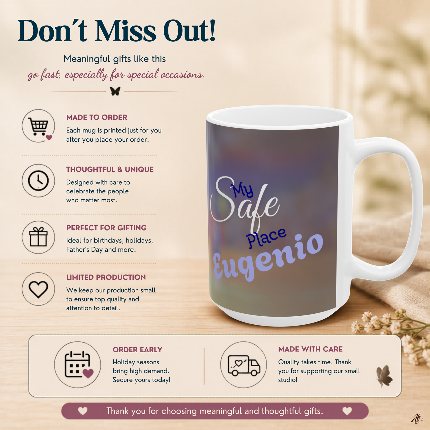 My Safe Place A Personalized Mug for the One Who Feels Like Home