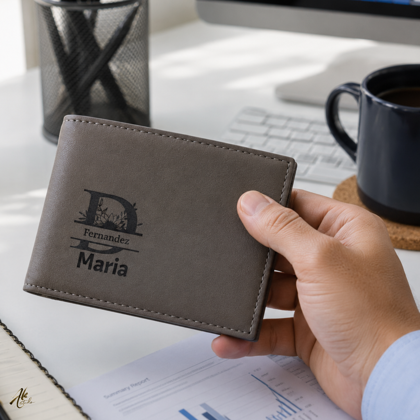 Te Quiero Mucho Papa A Personalized CO2 Laser Engraved Bifold Wallet Carrying Family Close Every Day