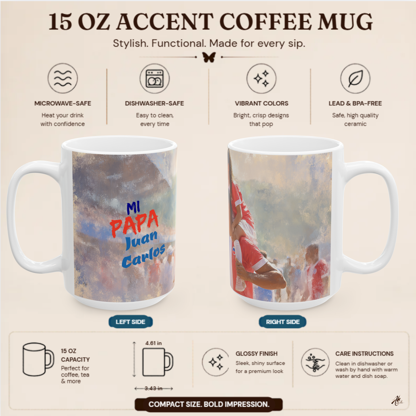 Mi Papa A Personalized Mug Honoring the Father Who Is Your Whole World