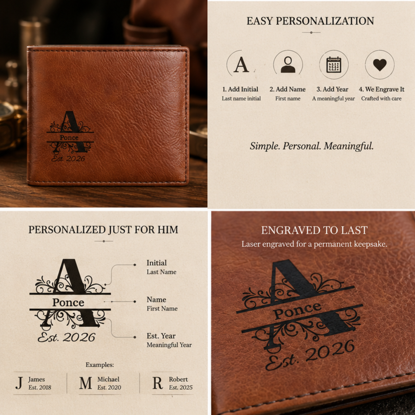 Love You Dad A Personalized CO2 Laser Engraved Bifold Wallet Carrying Art and Heart Every Day