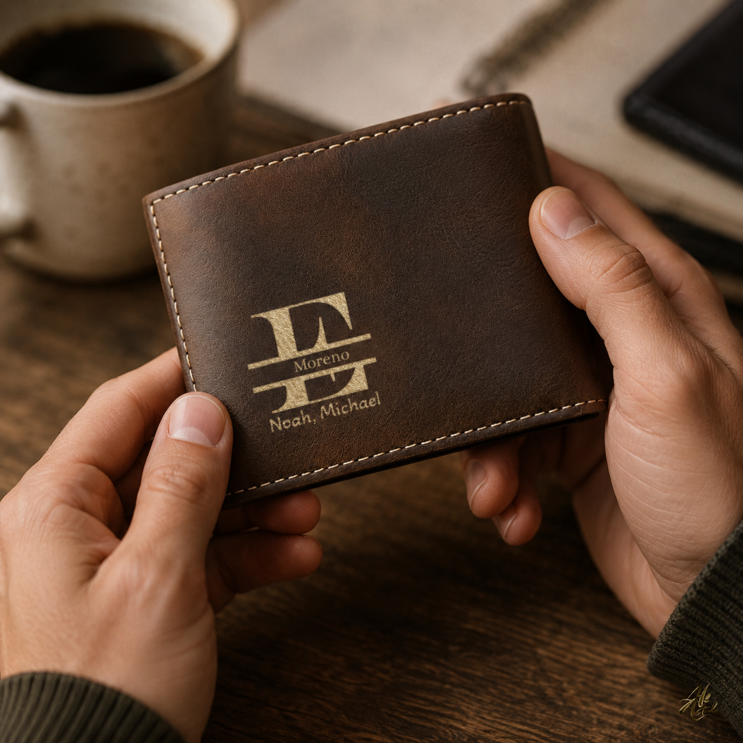 Love You Dad A Personalized CO2 Laser Engraved Bifold Wallet Carrying Family Close Every Day