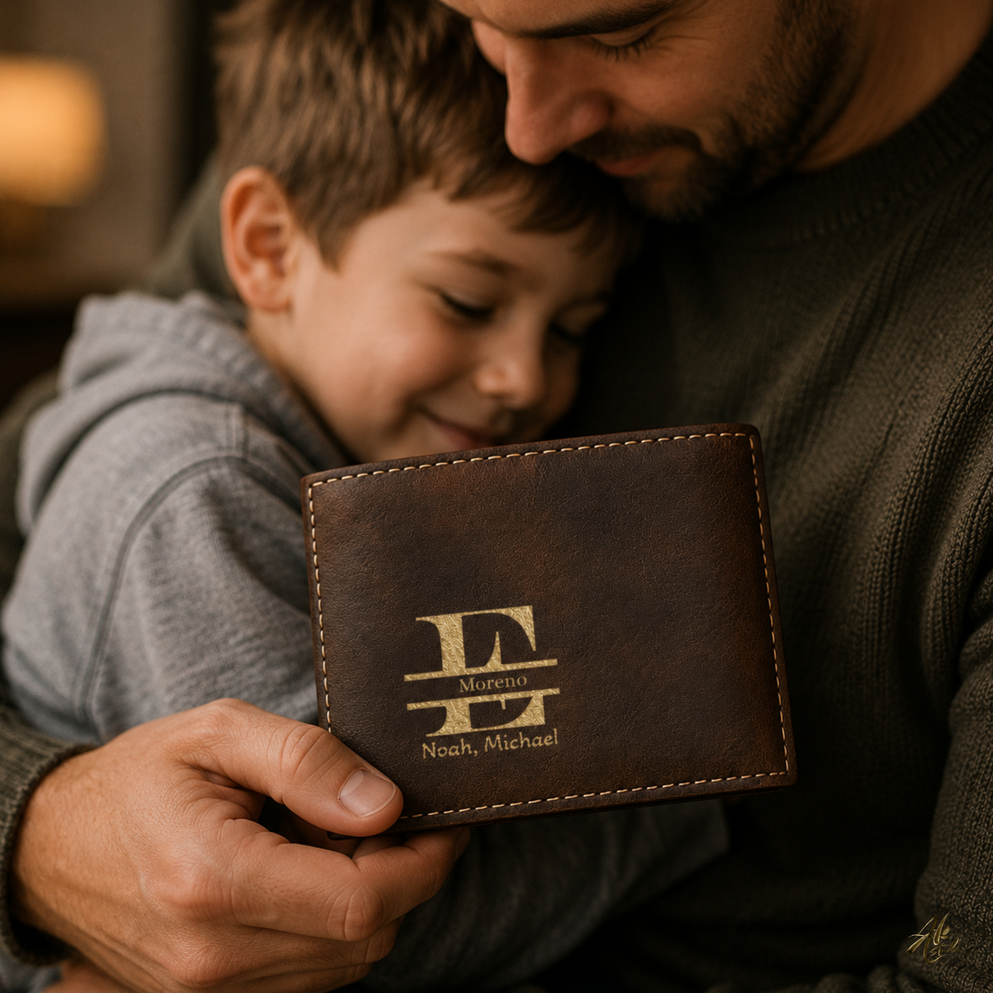 Love You Dad A Personalized CO2 Laser Engraved Bifold Wallet Carrying Family Close Every Day