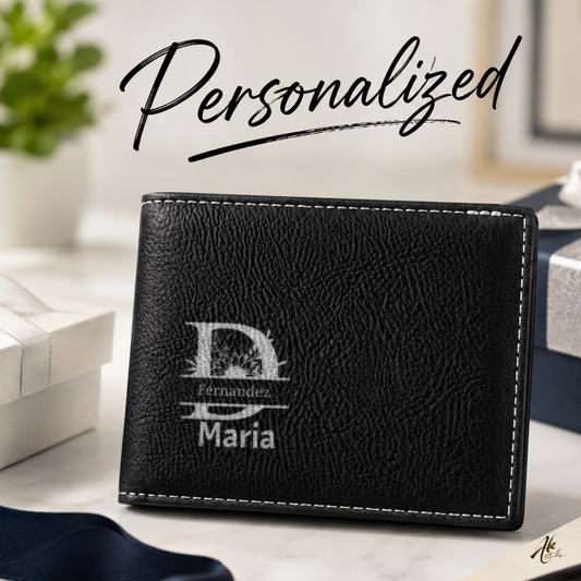 Te Quiero Mucho Papa A Personalized CO2 Laser Engraved Bifold Wallet Carrying Family Close Every Day