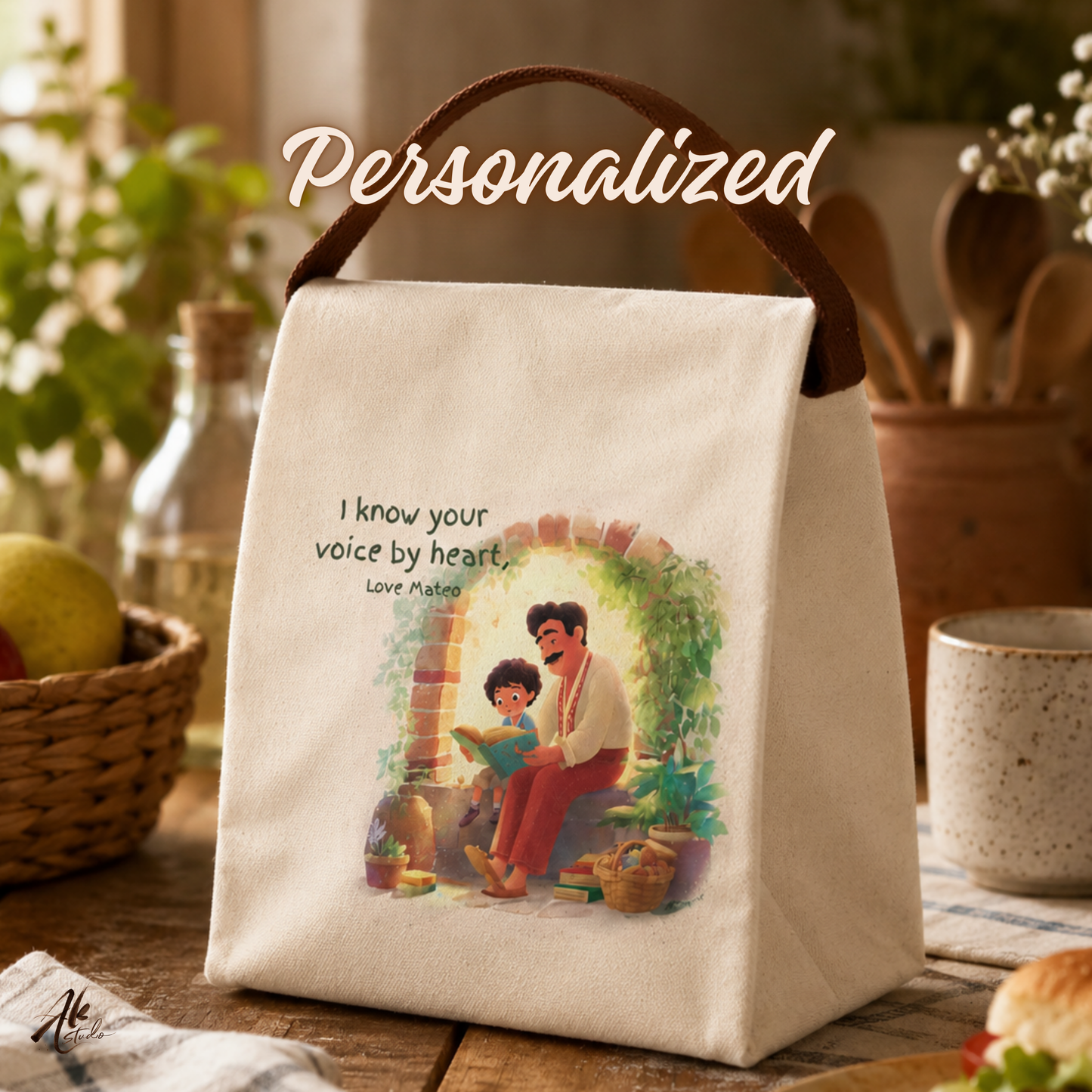 I Know Your Voice by Heart A Personalized Lunch Bag Honoring the Bond Between Father and Son