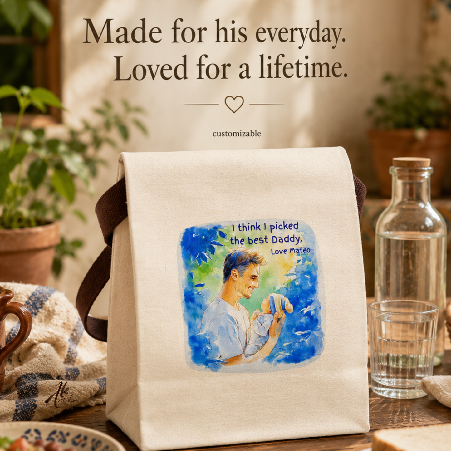 I Think I Picked the Best Daddy A Personalized Canvas Lunch Bag