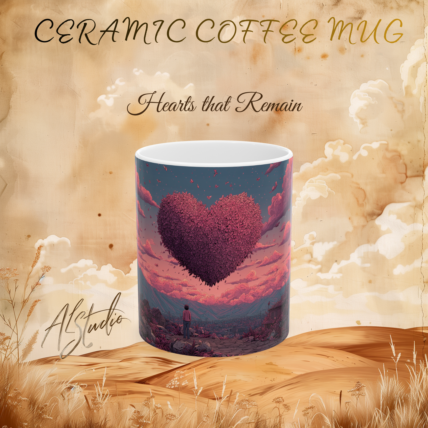 Hearts that Remain Ceramic Mug 1 - Emotional Art Coffee Mug