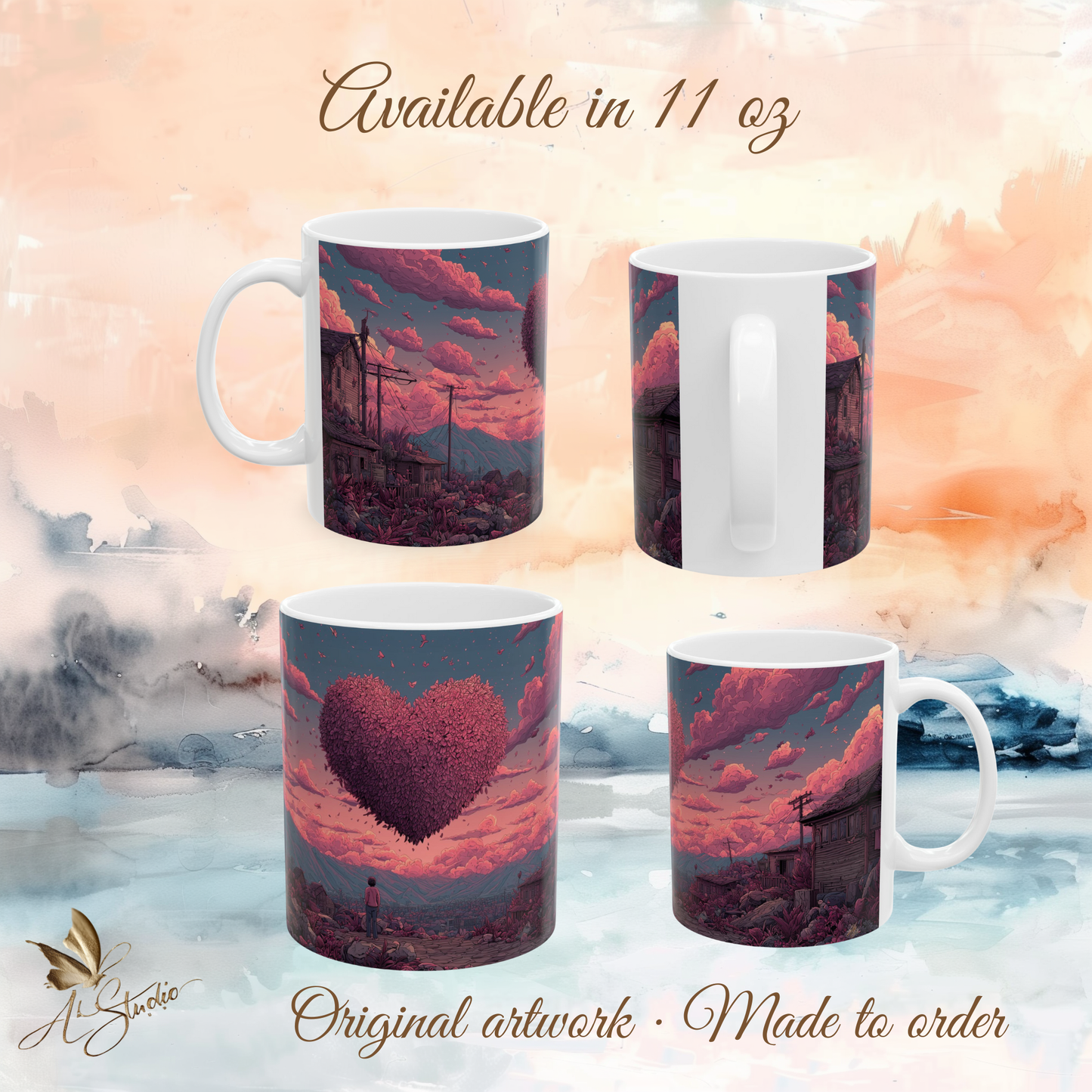 Hearts that Remain Ceramic Mug 1 - Emotional Art Coffee Mug