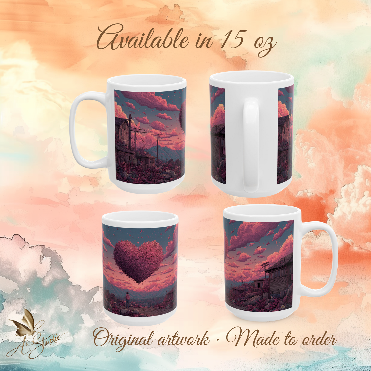 Hearts that Remain Ceramic Mug 1 - Emotional Art Coffee Mug