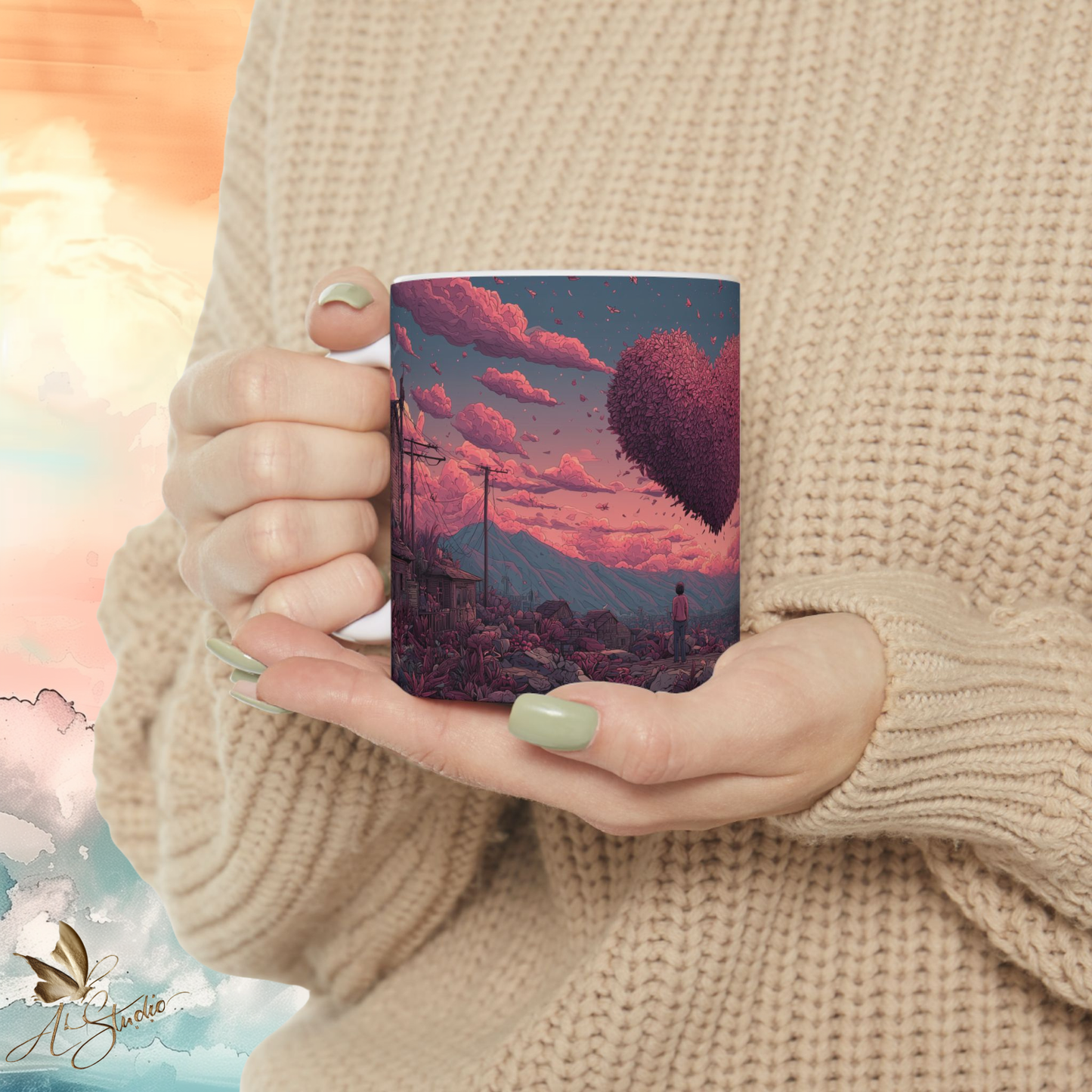 Hearts that Remain Ceramic Mug 1 - Emotional Art Coffee Mug