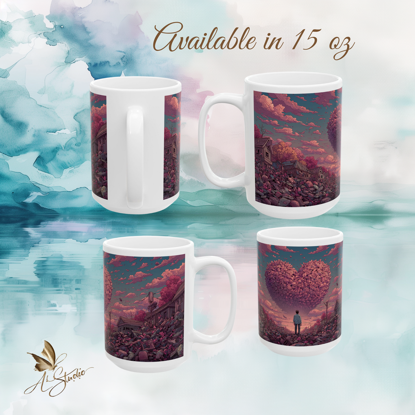 Hearts that Remain Ceramic Mug 2 - Emotional Art Coffee Mug