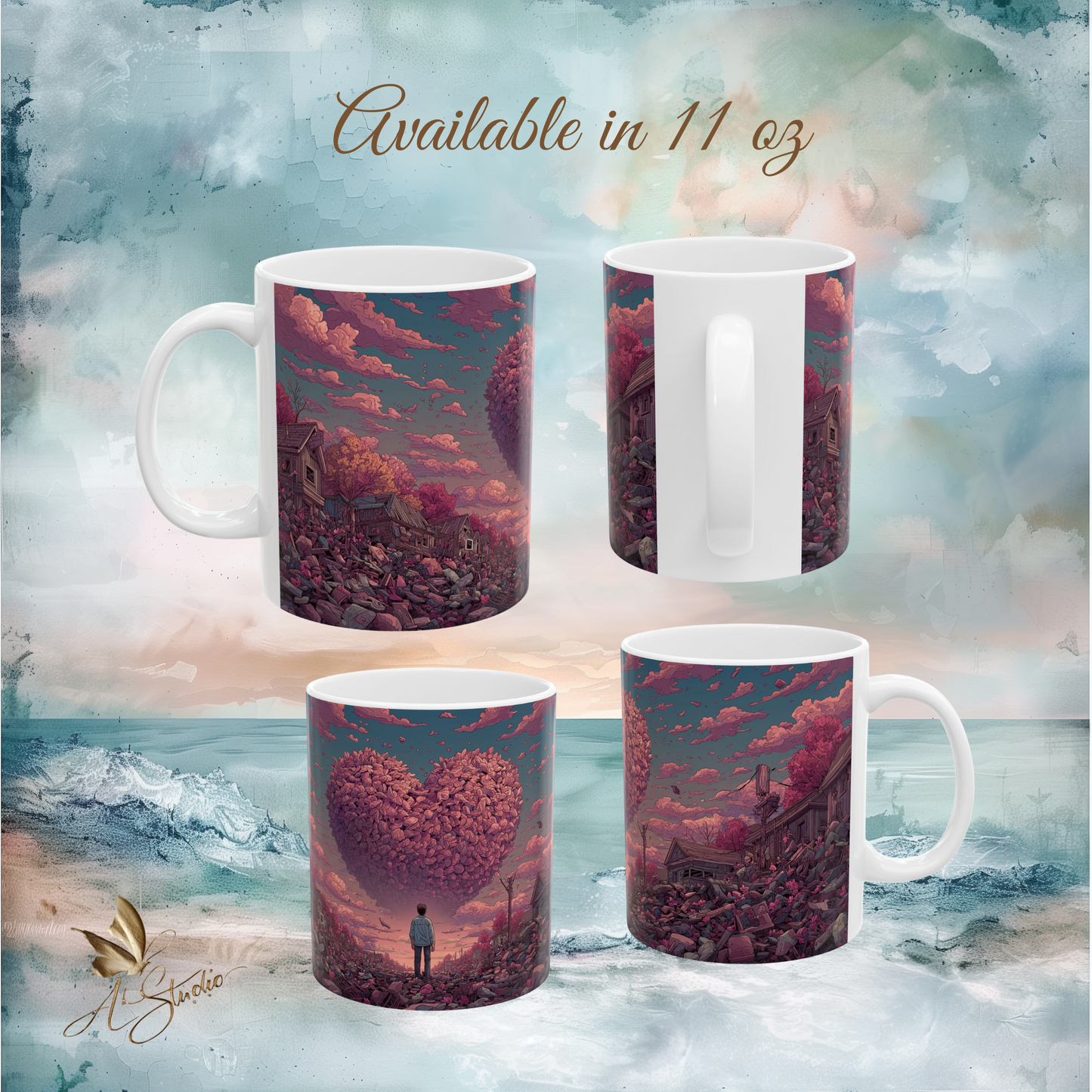 Hearts that Remain Ceramic Mug 2 - Emotional Art Coffee Mug
