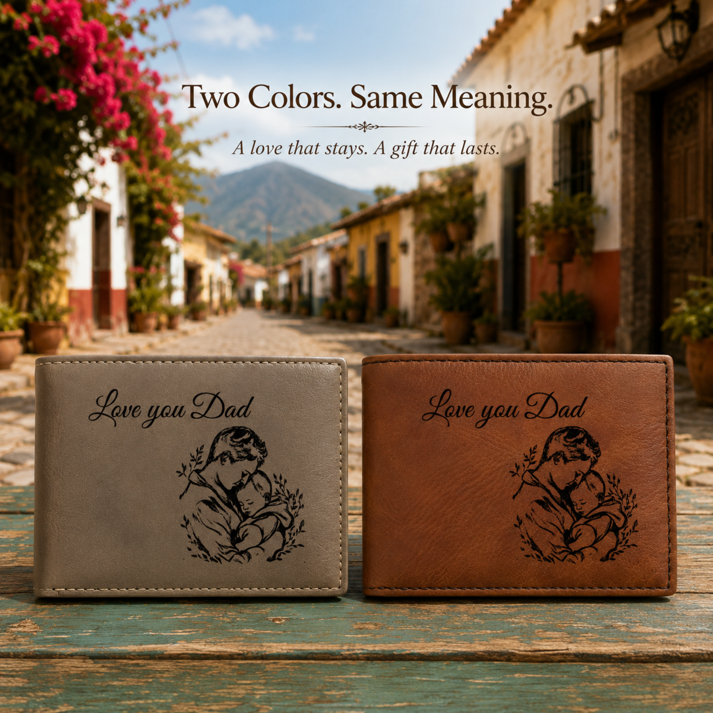 Love You Dad A Personalized CO2 Laser Engraved Bifold Wallet Carrying Family Close Every Day