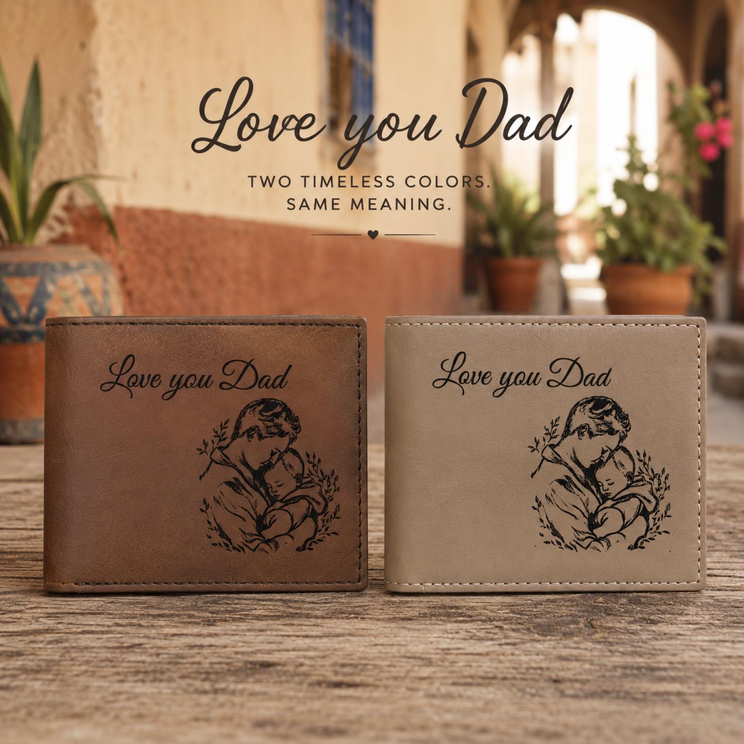 Love You Dad A Personalized CO2 Laser Engraved Bifold Wallet Carrying Family Close Every Day