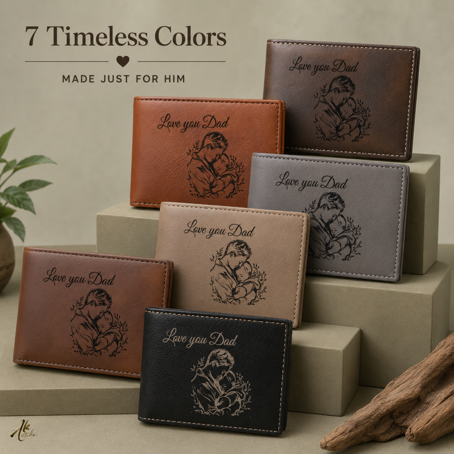 Love You Dad A Personalized CO2 Laser Engraved Bifold Wallet Carrying Family Close Every Day