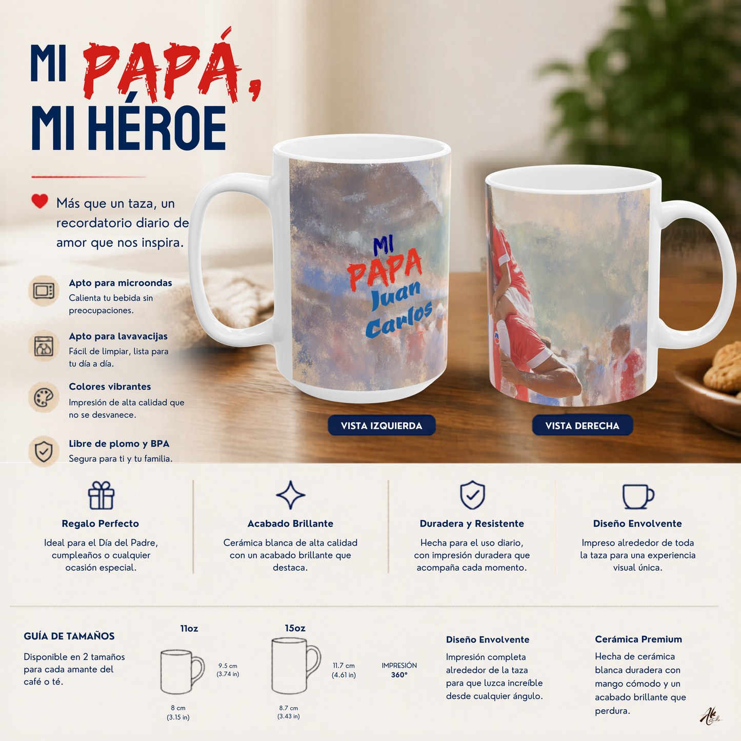Mi Papa A Personalized Mug Honoring the Father Who Is Your Whole World