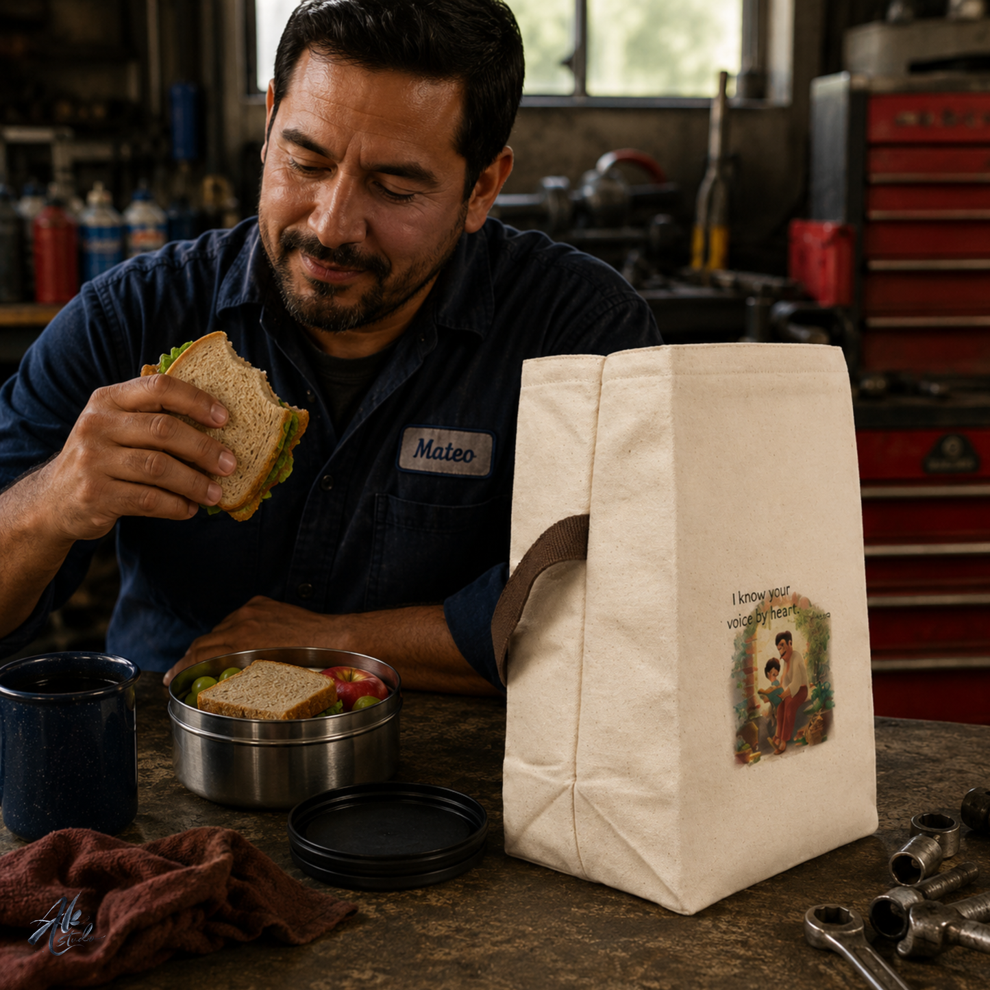 I Know Your Voice by Heart A Personalized Lunch Bag Honoring the Bond Between Father and Son