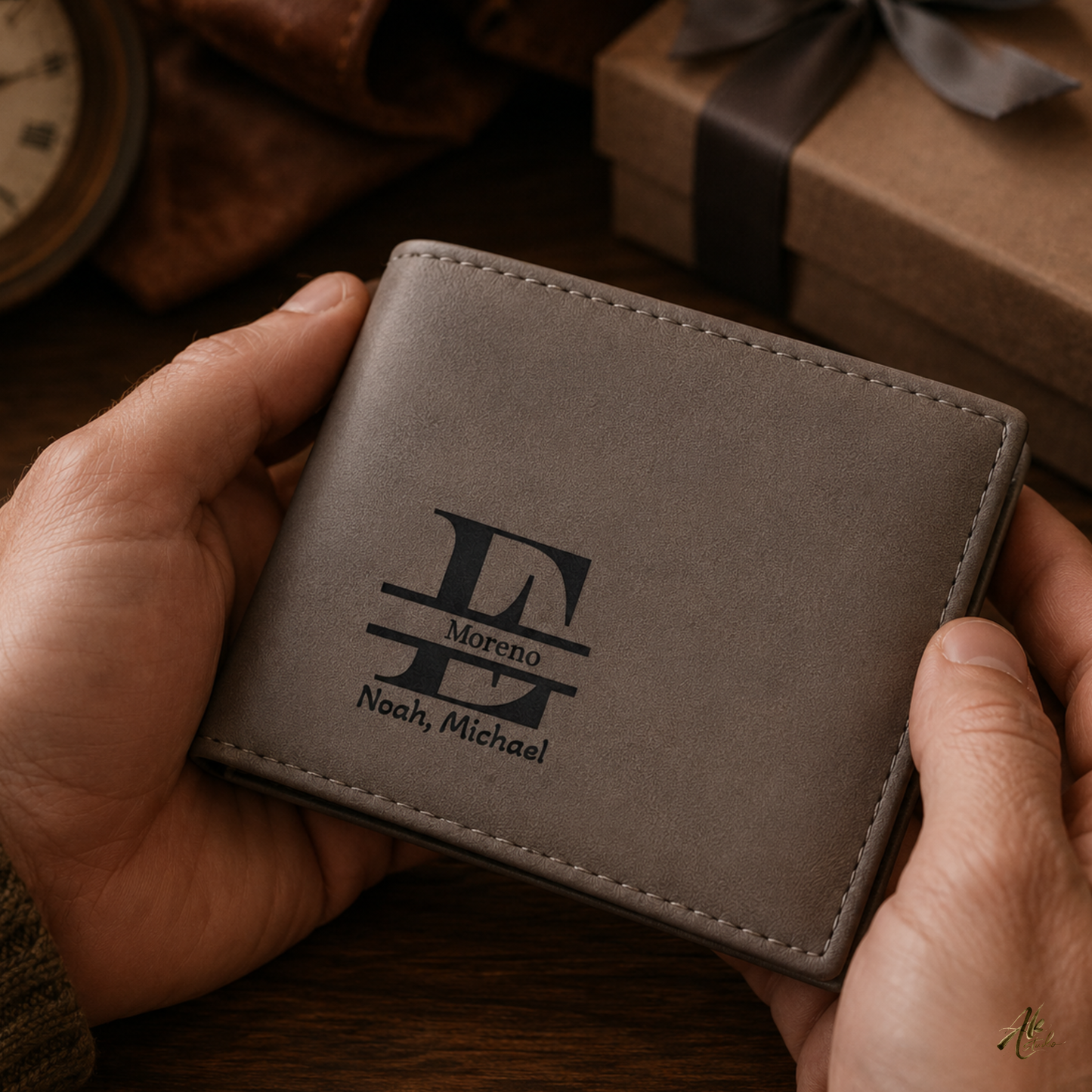Love You Dad A Personalized CO2 Laser Engraved Bifold Wallet Carrying Family Close Every Day