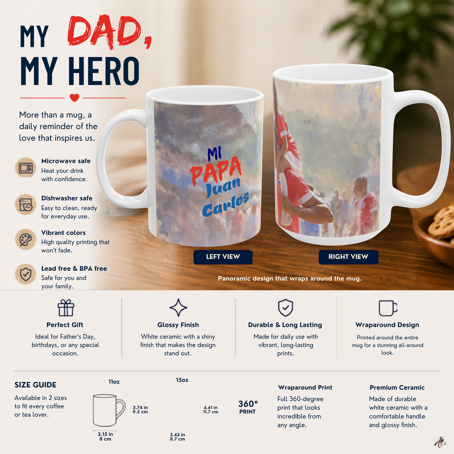 Mi Papa A Personalized Mug Honoring the Father Who Is Your Whole World