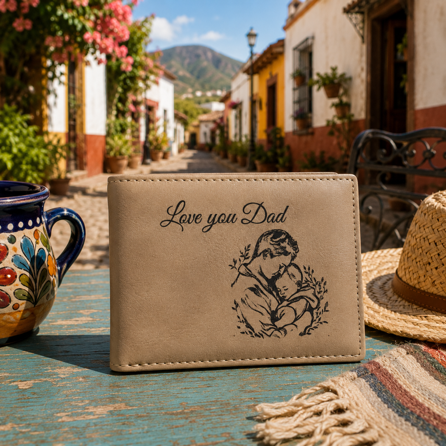 Love You Dad A Personalized CO2 Laser Engraved Bifold Wallet Carrying Family Close Every Day