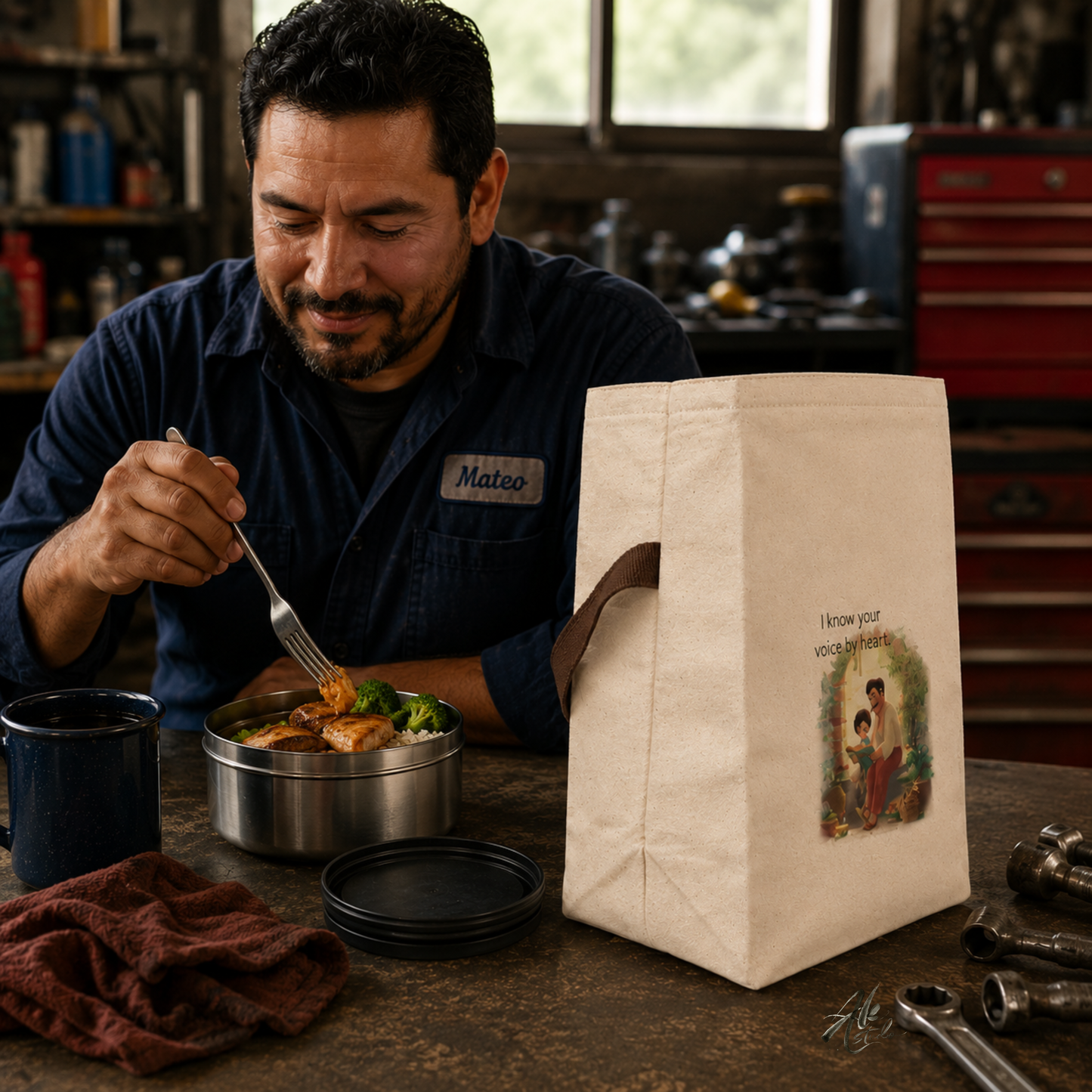 I Know Your Voice by Heart A Personalized Lunch Bag Honoring the Bond Between Father and Son