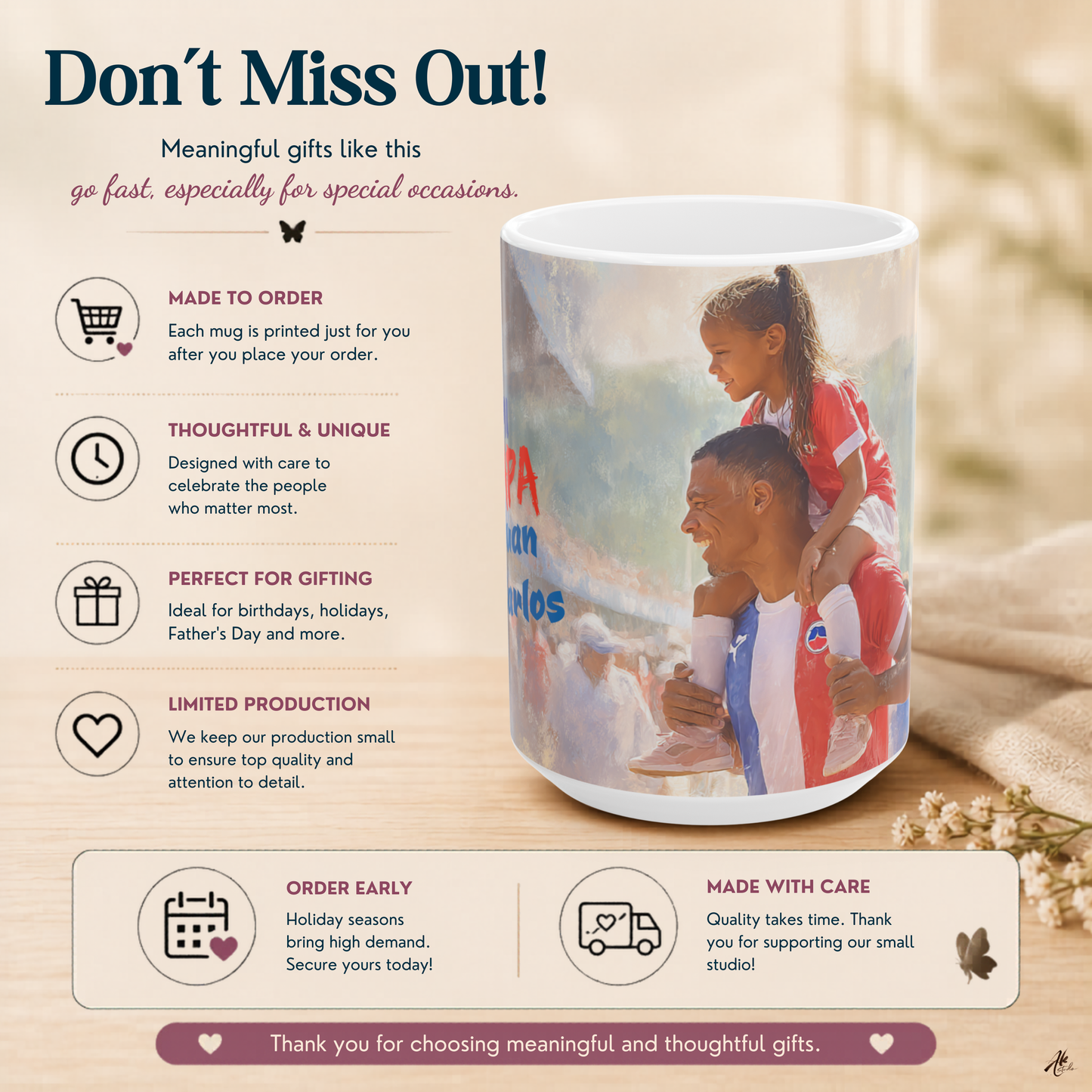 Mi Papa A Personalized Mug Honoring the Father Who Is Your Whole World