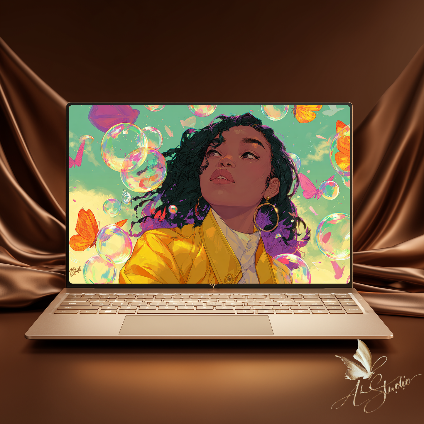 Yellow Jacket Afro-Panamanian Inspired Woman –PC Wallpaper -Personal Use Only –  Group 1