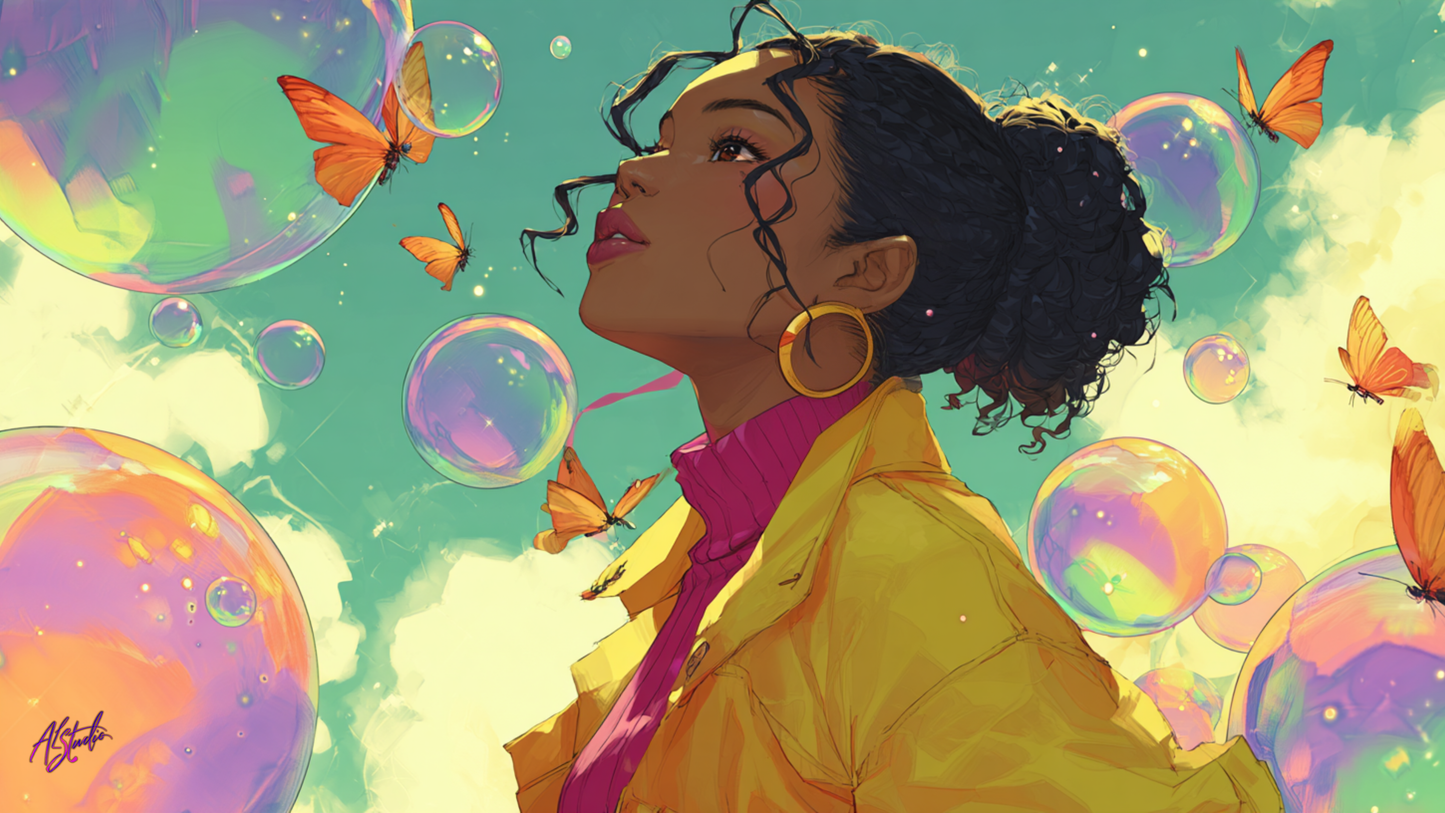 Yellow Jacket Afro-Panamanian Inspired Woman –PC Wallpaper -Display License –  Group 4
