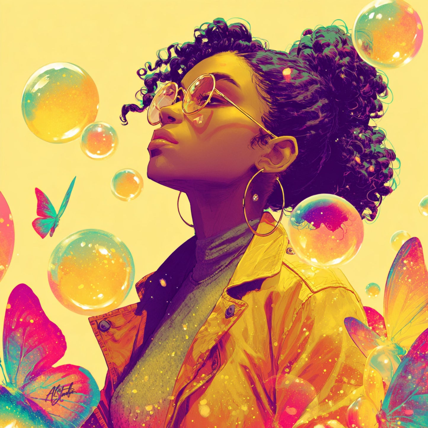 Yellow Jacket Afro-Panamanian Inspired Woman –PC Wallpaper -Display License –  Group 3