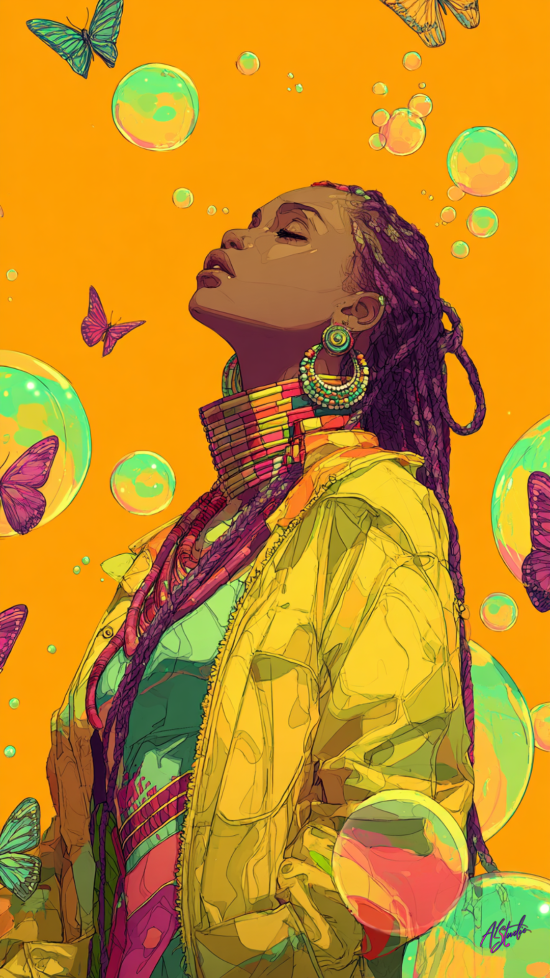 Yellow Jacket Woman –Display License – Group 2 – Standard Phone Wallpaper Set