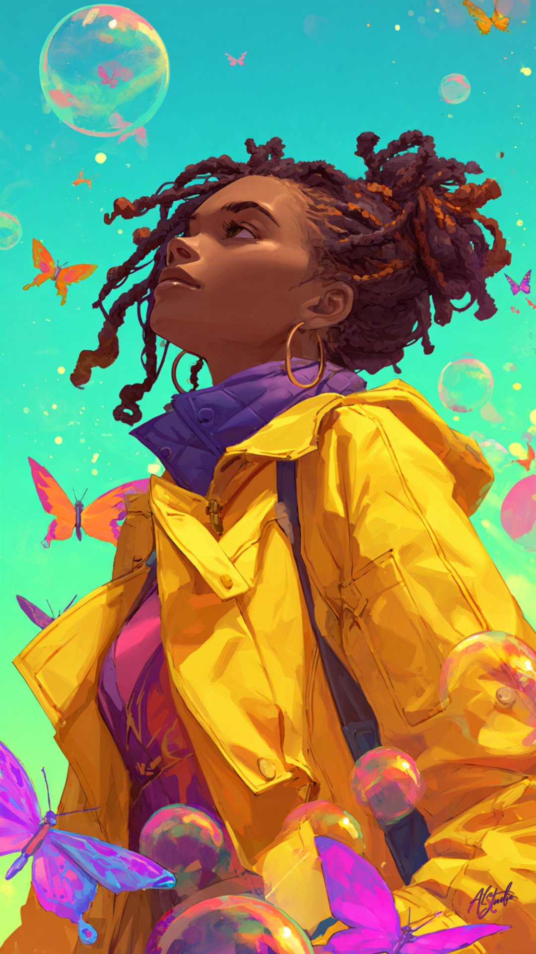 Yellow Jacket Woman –Personal Use – Group 2 –  Standard-Phone Wallpaper